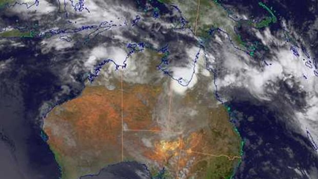 The tropical low which could develop into a cyclone in the next 24 hours. Photo: Bureau of Meteorology.