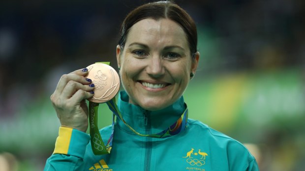 Bronze medallist Anna Meares. 