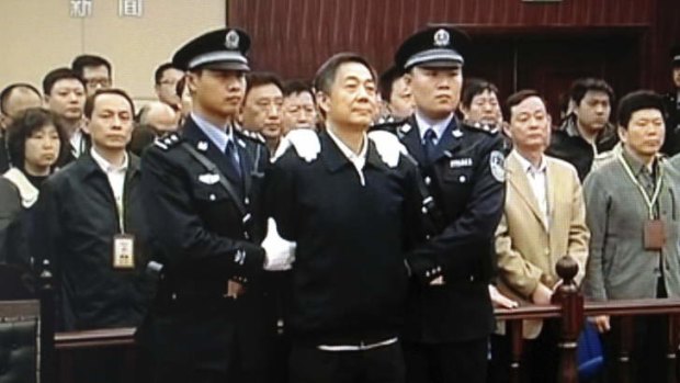 Life sentence: Bo Xilai at his trial in August.