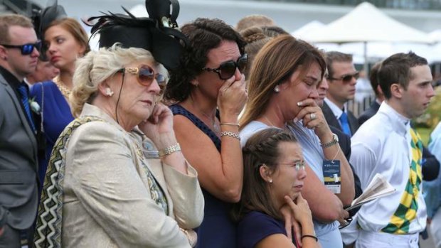 Family of Nathan Berry during the tribute to the late jockey.