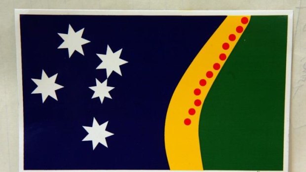 'This design has flair': Fred Rieben has distributed 80,000 stickers depicting his alternative flag.