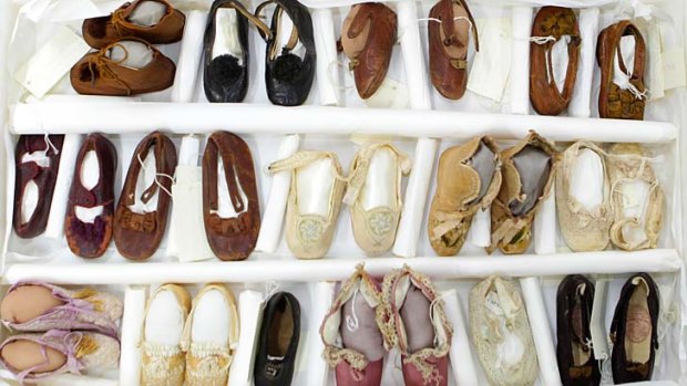 Footsteps into the past: A collection of children's Victorian shoes.
