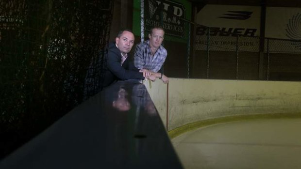 CBR Brave chairman Peter Chamberlain and captain Mark Rummukainen at the Phillip Swimming and Ice Skating Centre.