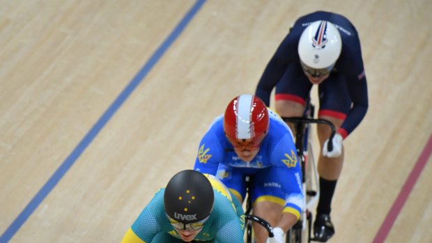 Australian Anna Meares during the Keirin finals.