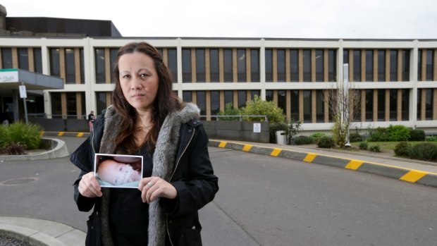 Eugenia Sequeira-Leo outside Dandenong Hospital.