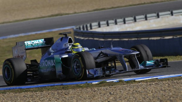 Nico Rosberg during F1 winter testing in Spain.
