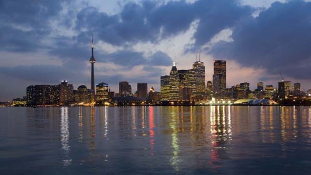On reflection ... the Toronto skyline on Lake Ontario.