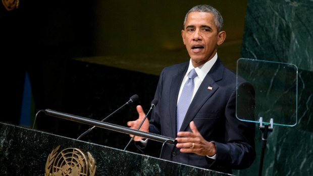 Called Syria's President Assad a tyrant ...  President Barack Obama addresses the 70th Session of the United Nations General Assembly at the UN headquarters. 
