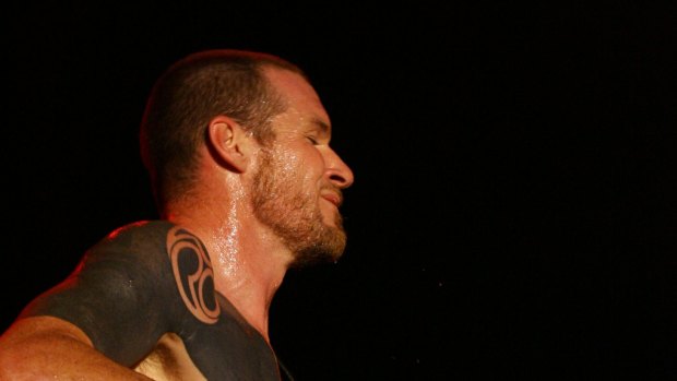 Tim Commerford from Rage Against The Machine at The Big Day Out, Sydney 2008.
