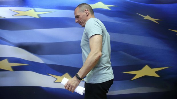 Greek Finance Minister Yanis Varoufakis arrives in Athens.