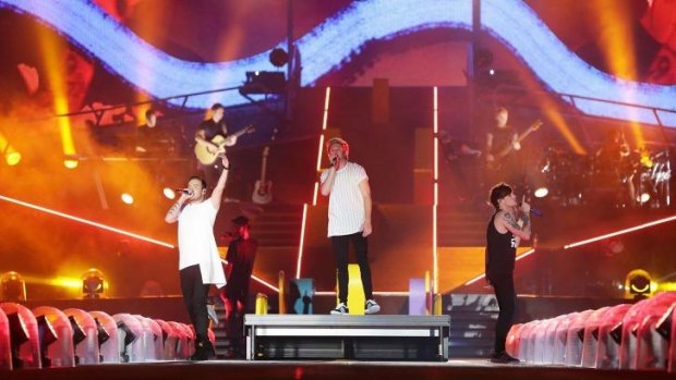 One Direction perform in Sydney during their On the Road Again tour.