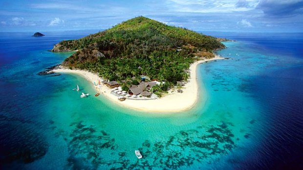 Fiji time ... aerial view of Castaway Island.