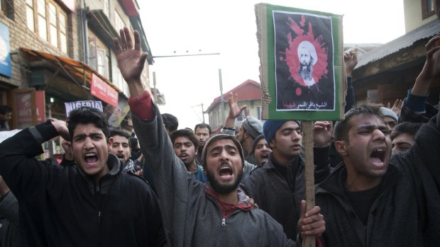 Shiite Muslims protest the execution of the top cleric.