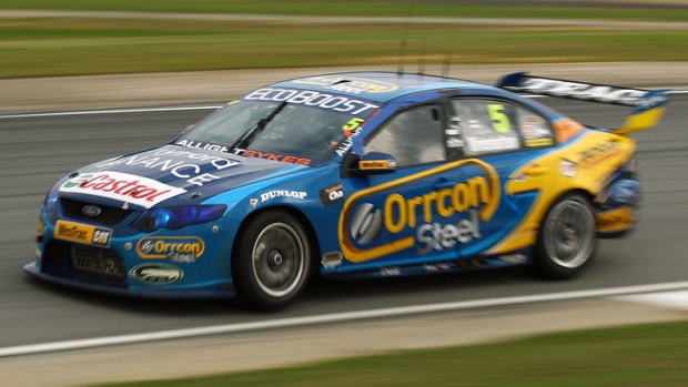 Mark Winterbottom, pictured in his Ford V8 Supercar, will be pleased if Jamie Whincup takes his eyes off the prize.