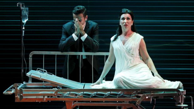 Byron Watson and Antoinette Halloran in the Victorian Opera's <i>Midnight Son</i>.
