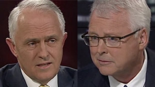 Malcolm Turnbull and Tony Jones face-off
