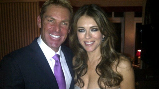 Wedding bells ... Warne posted a picture of the pair before he popped the question.