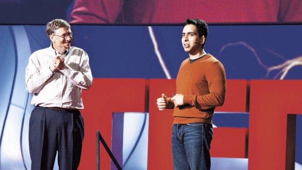 "Khan's impact on education might be truly incalculable" … Khan with Bill Gates at a TED conference in California last year.
