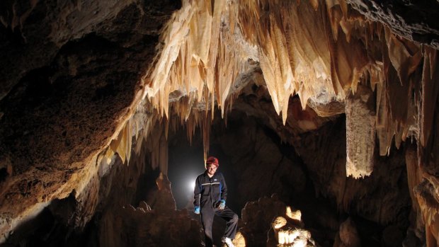 Blake Churton in Yarrowiggah Cave.