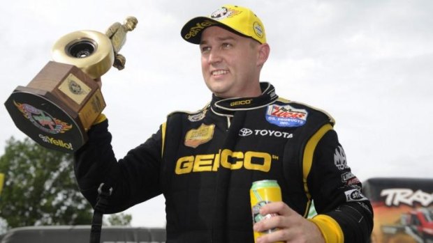 Hitting the big time: Adelaide's Richie Crampton won the Top Fuel drag car division at the US Nationals.