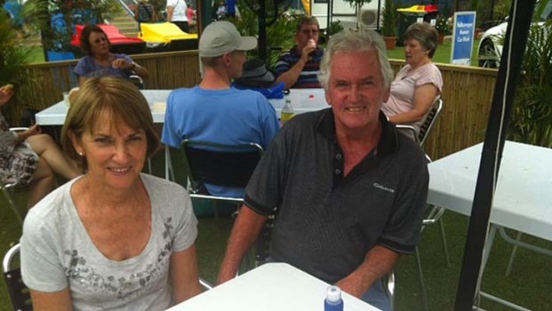 Annette and Steve Collins at the Brisbane International. Annette had a chance meeting with her hero Roger Federer.