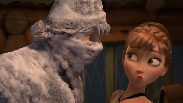 Freeze frame: <i>Frozen's</i> heroine Anna comes face to face with mountain man Kristoff.