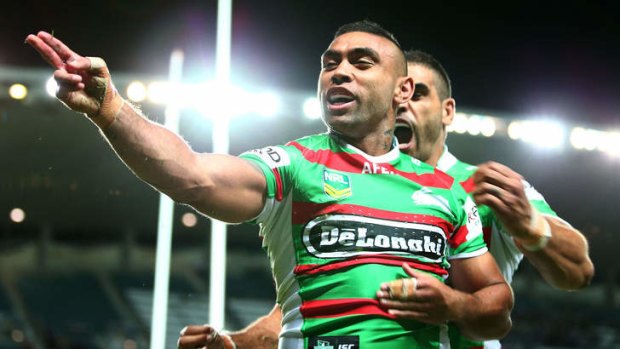 Glaring omission: Nathan Merritt has been in career-best form with South Sydney this season, with 11 tries from 10 matches.