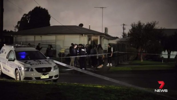 Police at the scene of a fatal Norlane stabbing.