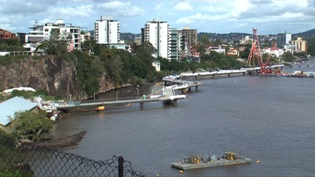 Brisbane's inner-city Riverwalk starts to take shape.