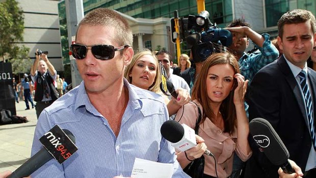 Ben Cousins is leaving court after he appeared on drugs charges.