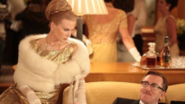 Princess Grace  (Nicole Kidman), and Prince Rainier (Tim Roth) in a scene from <i>Grace of Monaco</i>.