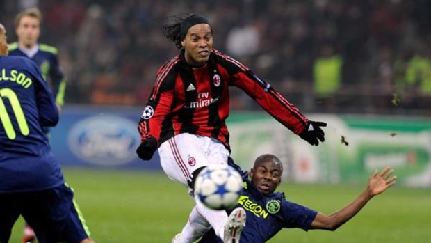 Wanted man ... Ronaldinho in action for AC Milan last month.