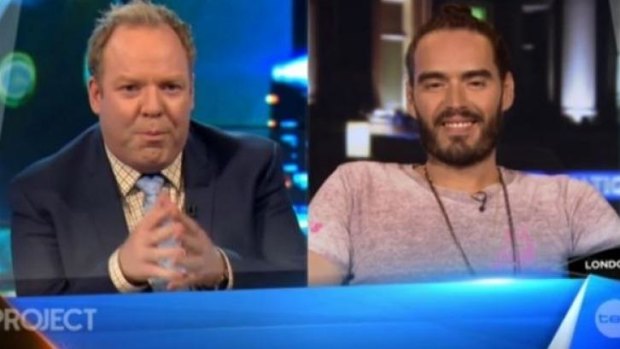 Peter Helliar asked Brand if he thought Christopher Pyne resembled a James Bond villain during the interview.