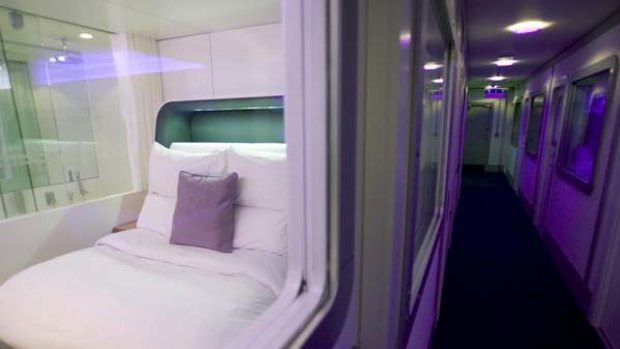Self-contained ... the premium cabin of the Japanese-style Yotel hotel.