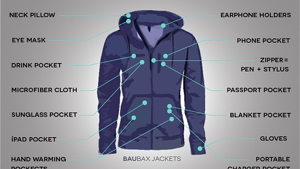 The BauBax multi-function jacket includes 15 different built-in features.
