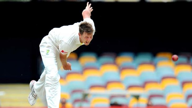 Man of the match ... James Pattinson bowls to New Zealand.