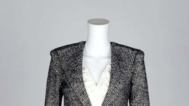 Tweed ... Yeojin Bae jacket, $690, and skirt, $290, (02) 9529 2250 and Matthew Eager ruffle blouse, $279, (02) 9281 4514.