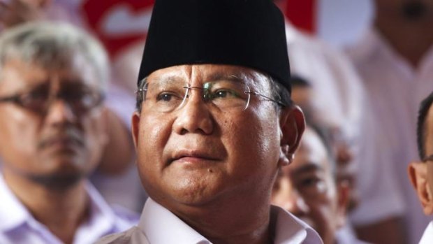 Losing Indonesian presidential candidate and retired general Prabowo Subianto.