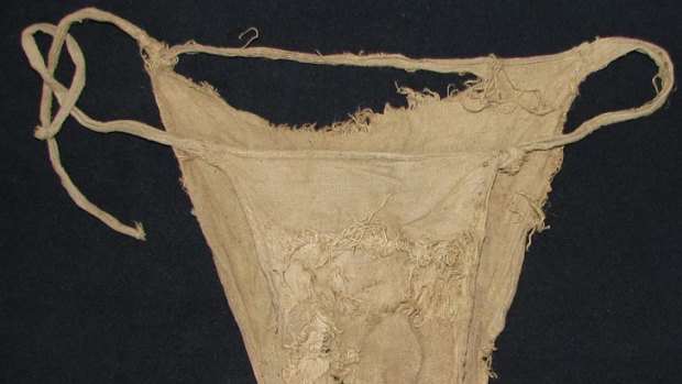 A pair of what appear to be underpants, unearthed by researchers in Austria.