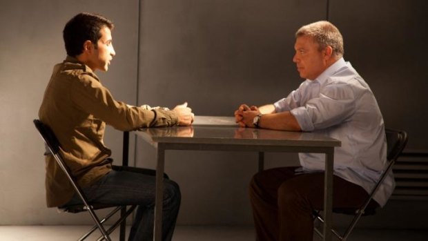 Face-to-face: Mosab Hassan Yousef (left) and his handler Gonen Ben Itzhak in a scene from <i>The Green Prince</i>.