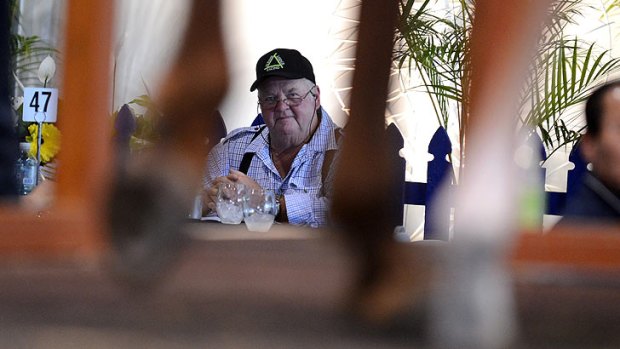 Les Tinkler, father of mining magnate Nathan, watches proceedings at the Magic Millions sales.