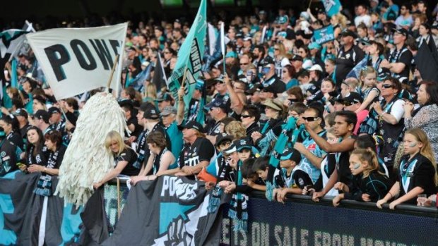 Port Adelaide fans during the elimination final against Richmond.