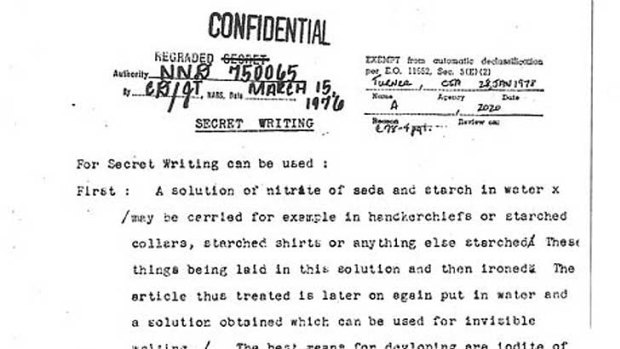 One of the documents released by the CIA.