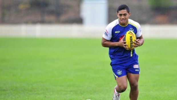 Raiders star Anthony Milford during training on Friday.