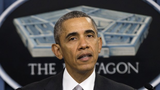 President Barack Obama talks about Islamic State at the Pentagon on Monday. 