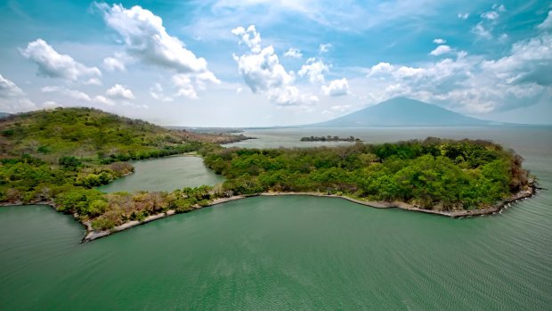 Lake Nicaragua with Ometepe in the background.