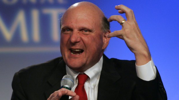 Microsoft CEO Steven Ballmer takes part in the 'Technology General Session' of the  National Summit at the Renaissance Center in Detroit, Michigan.
