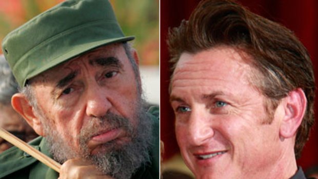Actor Sean Penn (right) hopes to secure an interview with reclusive Cuban leader Fidel Castro.