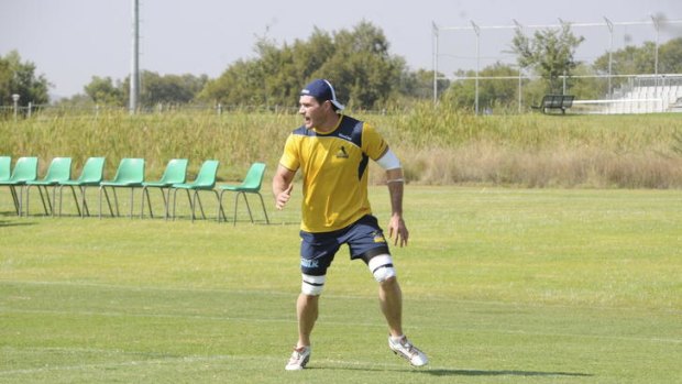 Ben Mowen trains for the Brumbies in South Africa yesterday.