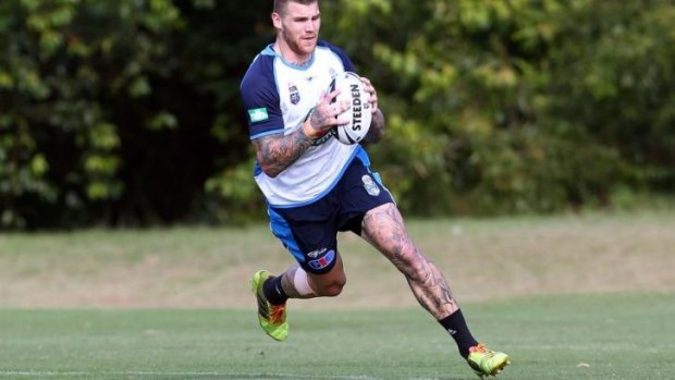 Josh Dugan is put through his paces on Wednesday.